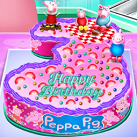 Heo Peppa làm bánh sinh nhật.
